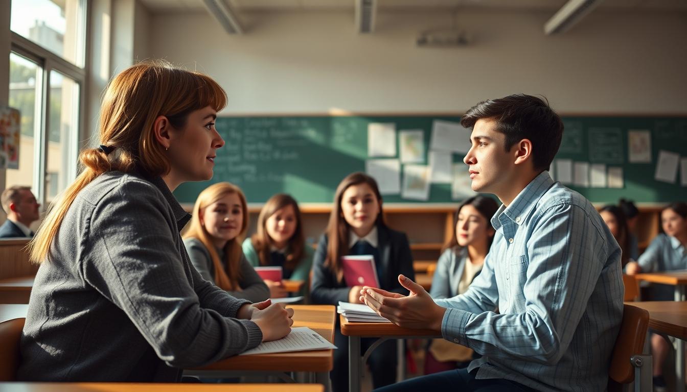 Student using learning strategies while studying